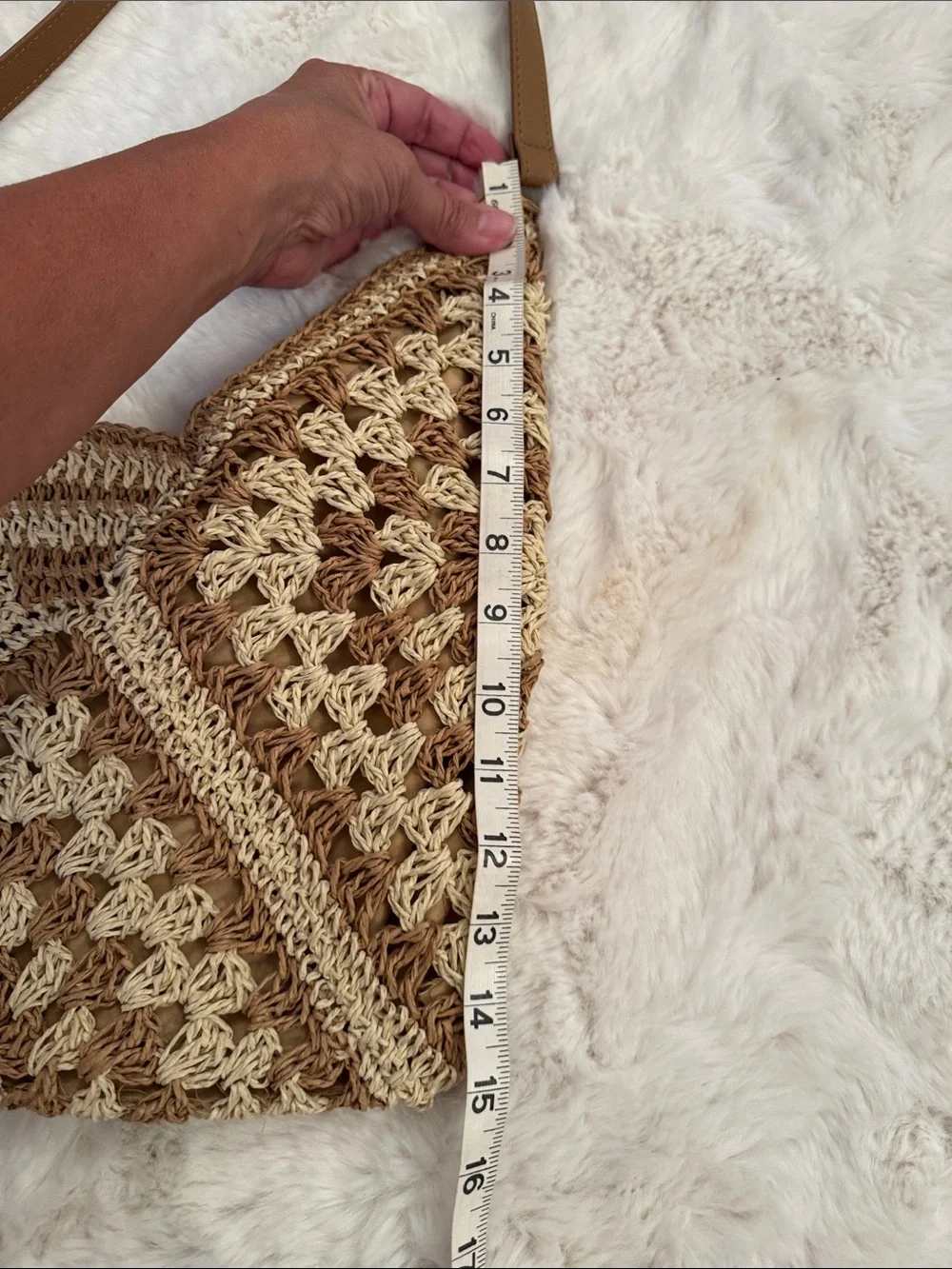 Handcrafted Crochet Hobo Bag in Beige and Brown